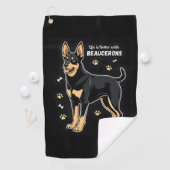 ボー最高のスシェプドッグのタンクトップでの生活 ゴルフタオル (インサイチュ)