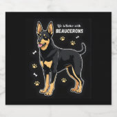 ボー最高のスシェプドッグのタンクトップでの生活 スパークリングワインラベル (シングルラベル)