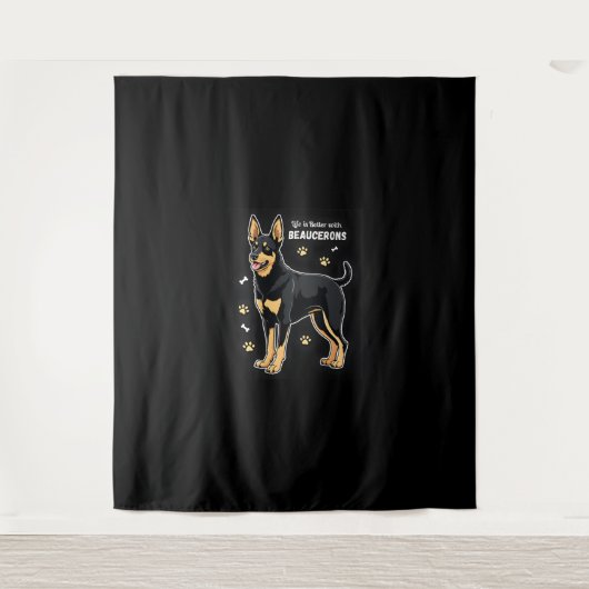 ボー最高のスシェプドッグのタンクトップでの生活 タペストリー (正面)