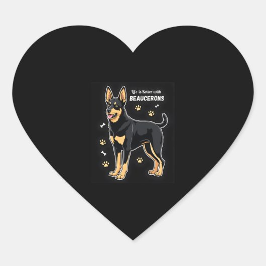 ボー最高のスシェプドッグのタンクトップでの生活 ハートシール (正面)