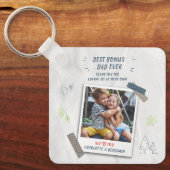 ボー最高のナスパパエバーステップパパ写真記念カスタム キーホルダー (正面)