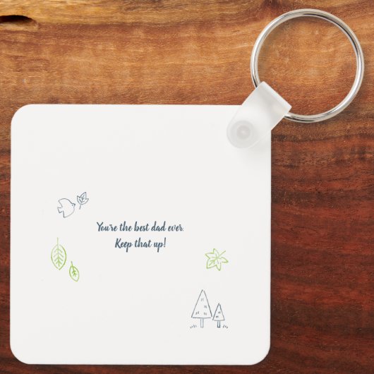 ボー最高のナスパパエバーステップパパ写真記念カスタム キーホルダー (裏面)