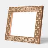ボー最高のナスパパ常にハート愛の義父の名前 レーザー彫刻フレーム (左)