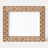 ボー最高のナスパパ常にハート愛の義父の名前 レーザー彫刻フレーム (正面)