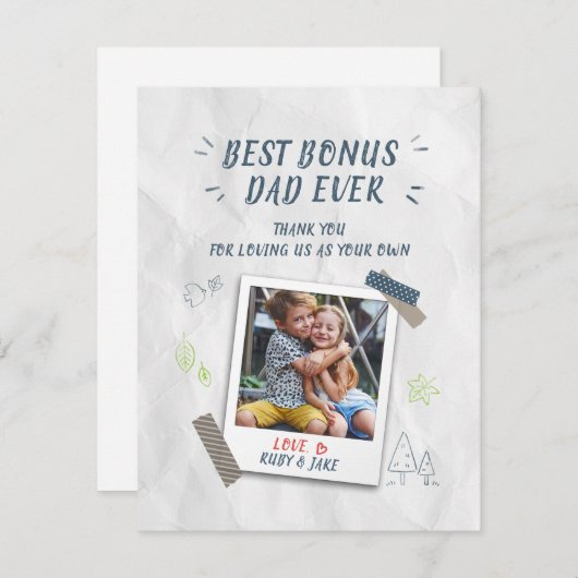 ボー最高のナスパパ父の日ステプダッドのカスタム写真 (正面/裏面)