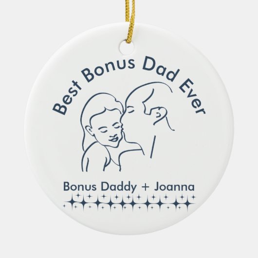 ボー最高のナスパパEver、ステップ父の娘1 – 写真 セラミックオーナメント (正面)