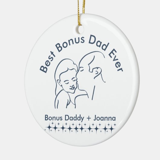 ボー最高のナスパパEver、ステップ父の娘1 – 写真 セラミックオーナメント (左)