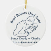 ボー最高のナスパパEver、ステップ父新生児1 – 写真 セラミックオーナメント (正面)