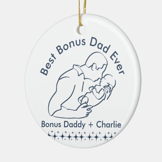 ボー最高のナスパパEver、ステップ父新生児1 – 写真 セラミックオーナメント (左)
