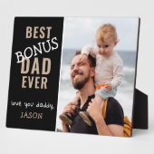 ボー最高のナスパパEver Stepパパパーソナライズされた写真 フォトプラーク (側面)