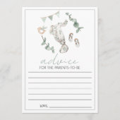 ボー男の赤ちゃん服シャワーアドバイスカード両親 アドバイスカード (正面)