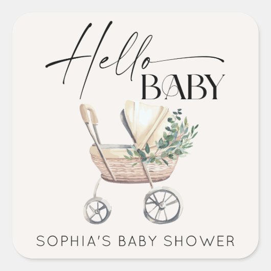 ボー男女兼用ベビーベビーカー赤ちゃんシャワー スクエアシール (正面)