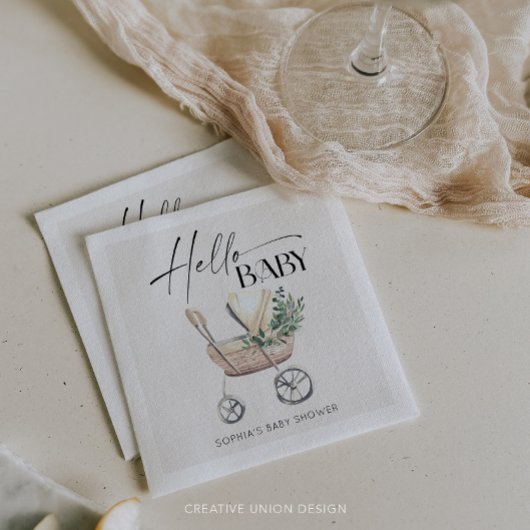 ボー男女兼用ベビーベビーカー赤ちゃんシャワー スタンダードカクテルナプキン