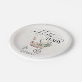 ボー男女兼用ベビーベビーカー赤ちゃんシャワー ペーパープレート (アングル)