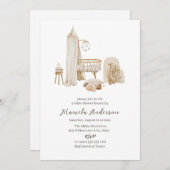 ボー男女兼用ー子供部屋移動式ベビーシャワー 招待状 (正面/裏面)