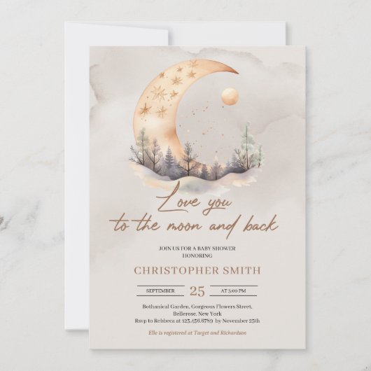 ボー男女兼用ー銅セージ月と戻る 招待状 (正面)