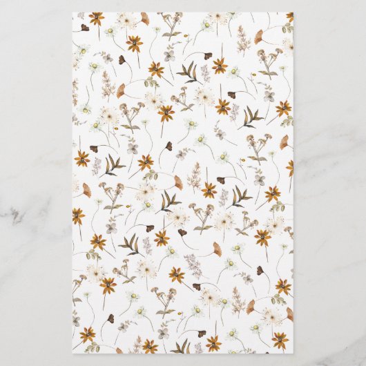 ボー秋フローラフレームブライダルビンゴシャワーゲーム (裏面)