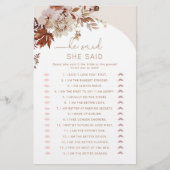 ボー秋彼は彼女はブライダルシャワーゲームを言った (正面)