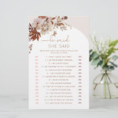 ボー秋彼は彼女はブライダルシャワーゲームを言った (スタンド正面)