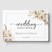 ボー素朴アイボリーフローラ結婚ズゲストブック ゲストブック (正面)