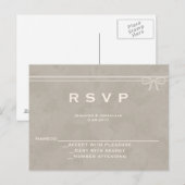 ボー素朴ウェディングRSVPカード インビテーションポストカード (正面/裏面)
