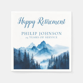 ボー素朴ウォーター色の山々引退パーティー スタンダードカクテルナプキン