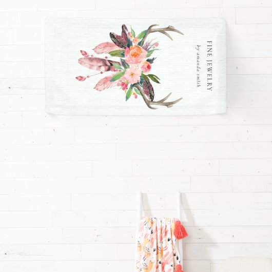 ボー素朴ウッドフローラフェザーアントラービジネス 横断幕 (インサイチュ)