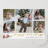 ボー素朴ウ |ハッピーホリデーズフォトコラージュ 箔シーズンカード (正面)
