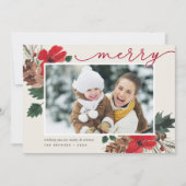 ボー素朴ウ |水彩フローラフォトクリスマス シーズンカード (正面)