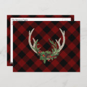 ボー素朴シカ〔雄ジカの〕枝角 |クリスマスプレドフローラ シーズンポストカード (正面/裏面)