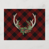 ボー素朴シカ〔雄ジカの〕枝角 |クリスマスプレドフローラ シーズンポストカード (正面)