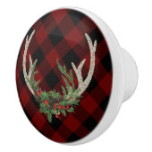 ボー素朴シカ〔雄ジカの〕枝角 |クリスマスプレドフローラ セラミックノブ (右)