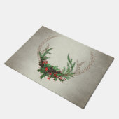 ボー素朴シカ〔雄ジカの〕枝角 |クリスマスプレドフローラ ドアマット (アングル)