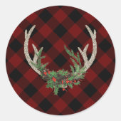 ボー素朴シカ〔雄ジカの〕枝角 |クリスマスプレドフローラ ラウンドシール (正面)