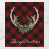 ボー素朴シカ〔雄ジカの〕枝角 |クリスマスプレドフローラ ワインラベル (シングルラベル)