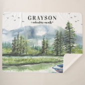 ボー素朴ト付きマウンテンアドベンチャー+名前をカスタムする シェルパブランケット (正面(横))