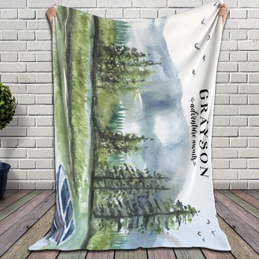 ボー素朴ト付きマウンテンアドベンチャー+名前をカスタムする シェルパブランケット