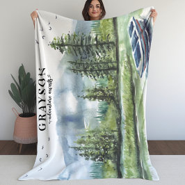 ボー素朴ト付きマウンテンアドベンチャー+名前をカスタムする フリースブランケット