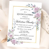 ボー素朴パープルバラフローラキンセアニェラ 招待状