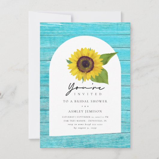 ボー素朴ヒマワールウッドブライダルシャワー 招待状 (正面)