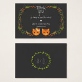 ボー素朴フォレストキャッツ結婚式招待状 (正面&裏面)