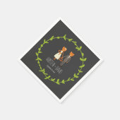 ボー素朴フォレストキャッツ結婚式招待状 スタンダードカクテルナプキン (角)