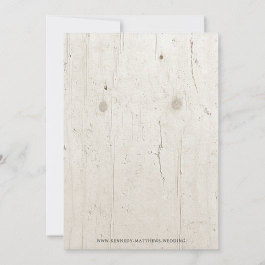 ボー素朴フローラ〔雄ジカの〕枝角ウッドブライダルシャワー 招待状 (裏面)