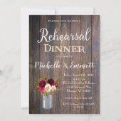 ボー素朴ブルガンディリハーサルディナー招待状 招待状 (正面)