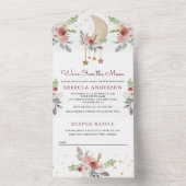 ボー素朴ブルゴーニュフローラスタームーンベイビーシャワー オールインワン招待状 (内側)