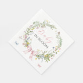 ボー素朴ベビーイン開花ピンクボウ赤ちゃんシャワー スタンダードランチョンナプキン (角)