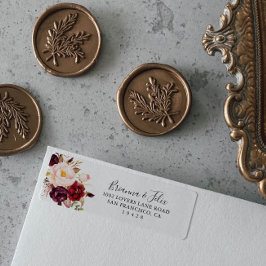 ボー素朴ホカラフルフローラ差出人住所ラベル ラベル