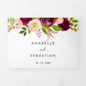 ボー素朴ホカラフルフローラ結婚ズ 三つ折り招待状 (カバー)