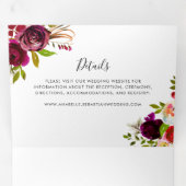 ボー素朴ホカラフルフローラ結婚ズ 三つ折り招待状 (内部最初)