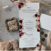 ボー素朴ホカラフルフローラ結婚ズ 三つ折り招待状